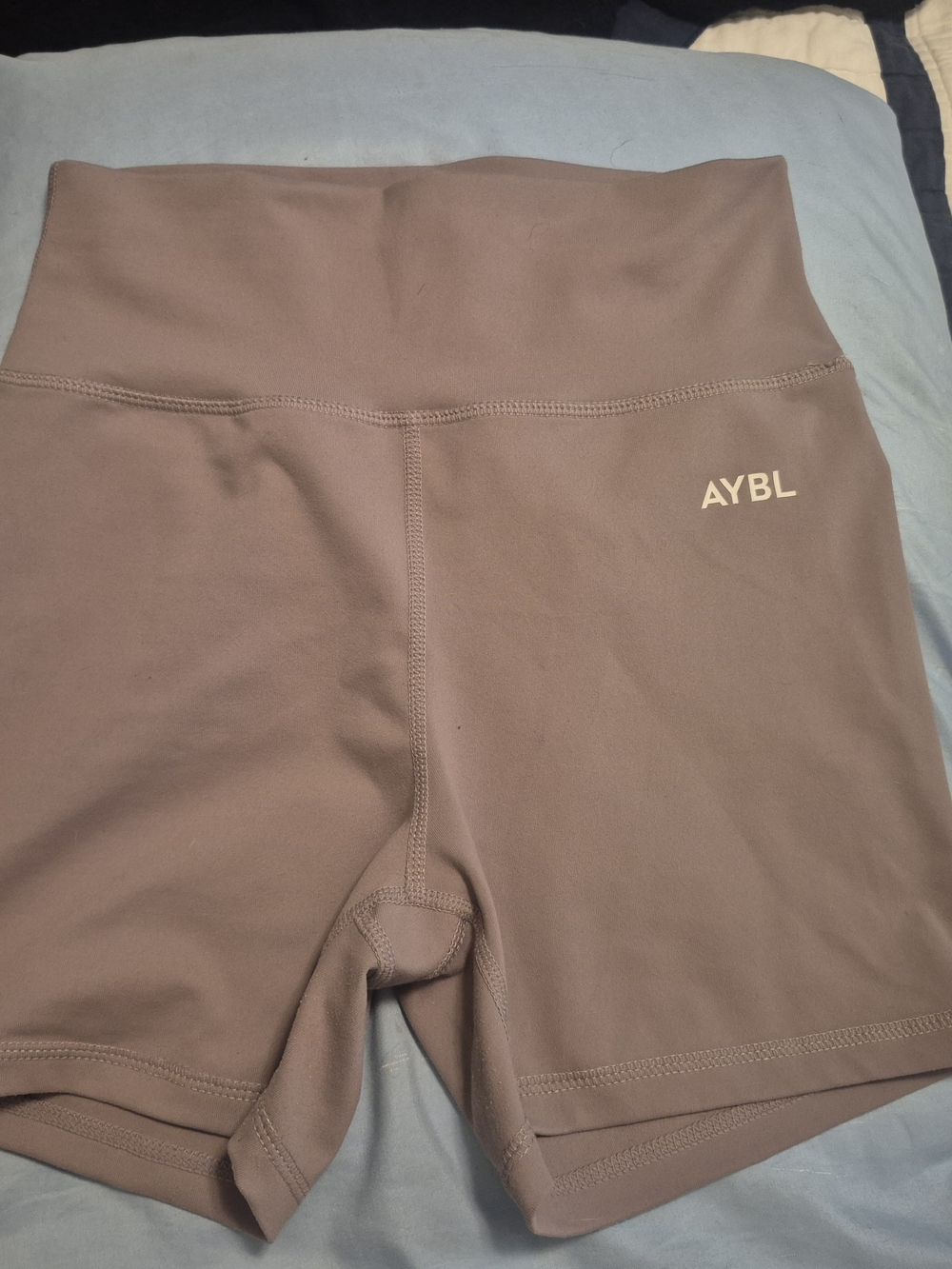 AYBL High-Waist Athletic Shorts in Taupe